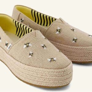 Toms Espadrilles Valencia Embroidered Bees Shoes